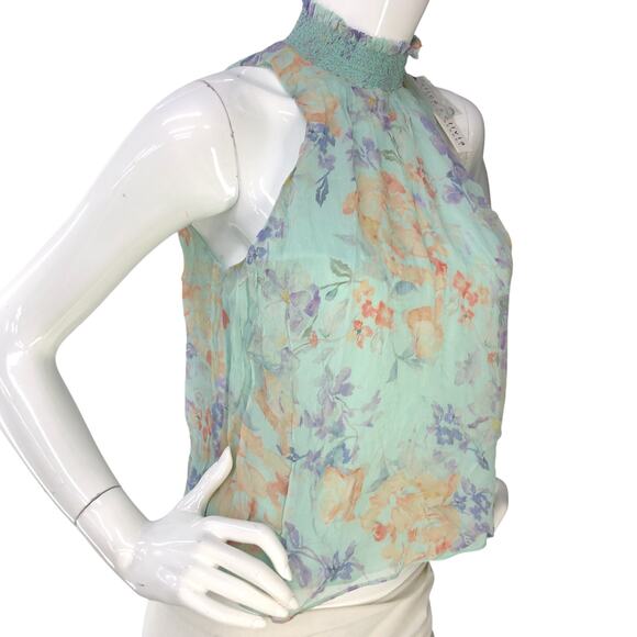 Alice + Olivia A+O Womens Size XS Top Annmarie Smocked High Neck Tank BRAND NEW - Picture 10 of 16